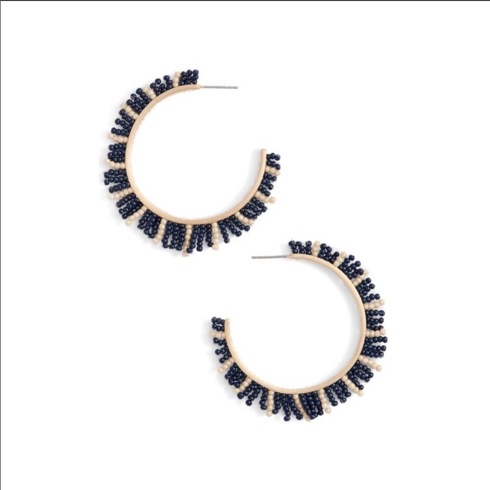 NWT Rebecca Minkoff Boho Beaded Hoop Earrings